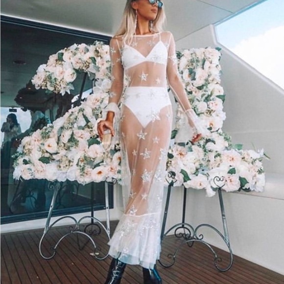 Isabelle Quinn Emie Dress Star Print Size AU6 / UK6 / US2 COACHELLA FESTIVAL - Picture 2 of 4